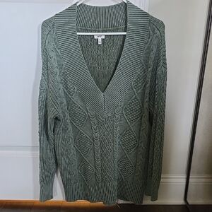 Women's Aerie Green Cable Knit Sweater